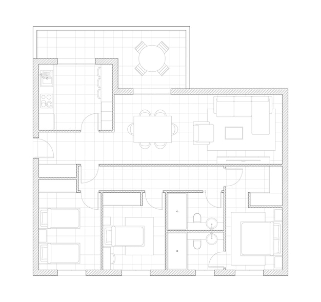 Vector floor plan layout