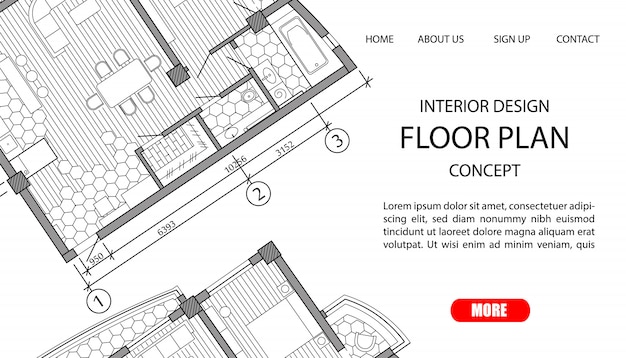 Vector floor plan of a modern apartment