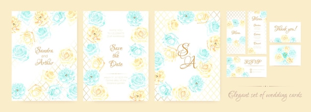 Floral invitation collection for wedding ceremony