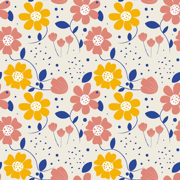 Vector floral shape seamless pattern