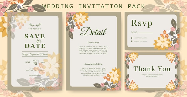 Floral wedding invitation design