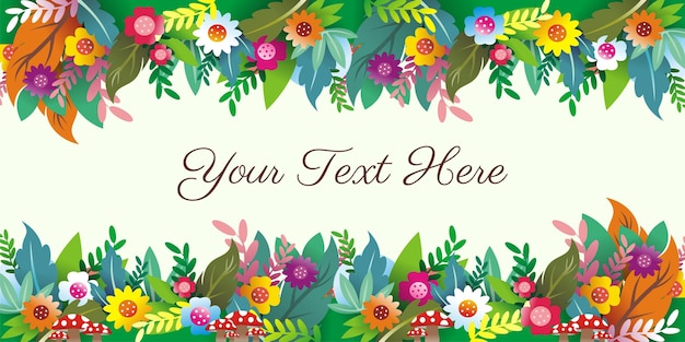 Flower frame vector for greeting template