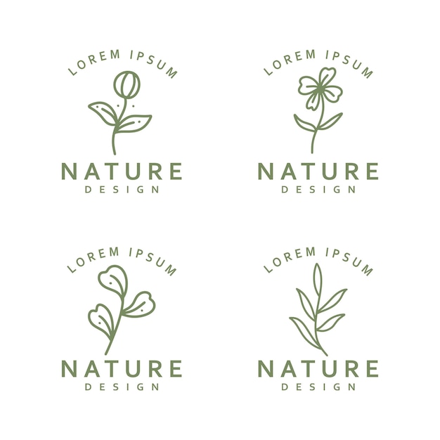 Vector flower logo design vector icon illustration