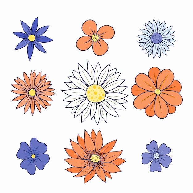 Flowers stickers collection