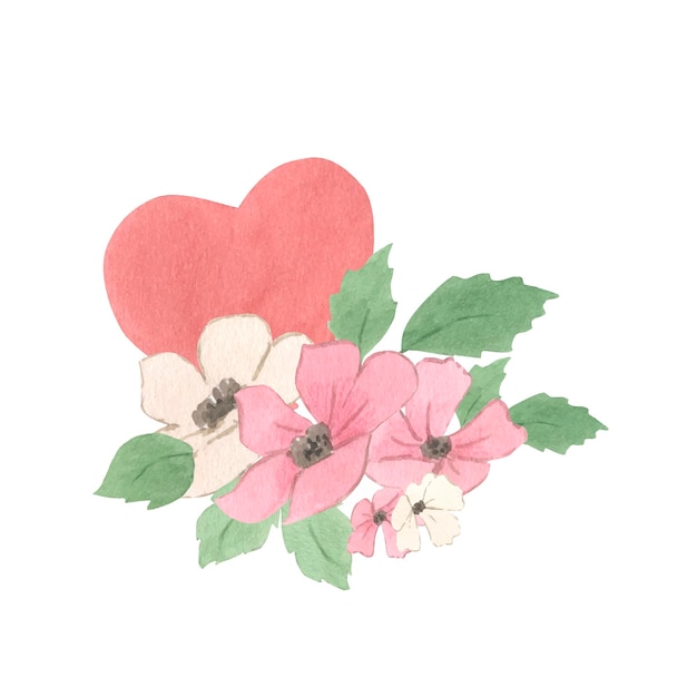 Flowers watercolor illustration for kids