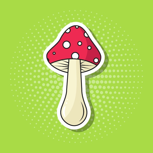 Fly Agaric Mushroom in Pop Art Style