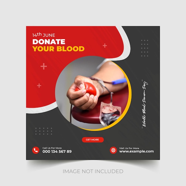 A flyer for a blood donation campaign Blood donation social media post