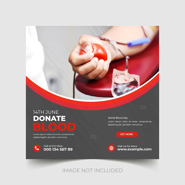 A flyer for a blood donation campaign Blood donation social media post