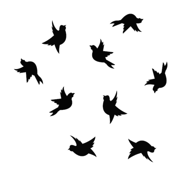 Vector flying brids flying birds