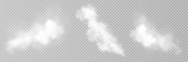 Vector fog or smoke isolated transparent special effect white vector cloudiness mist or smog background