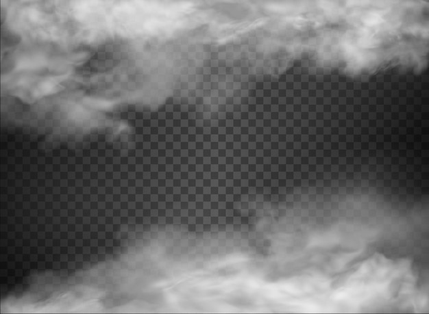 Fog and smoke isolated on transparent 