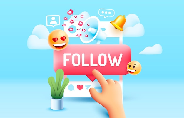 Followers like, social networks for communication of people. Vector illustration