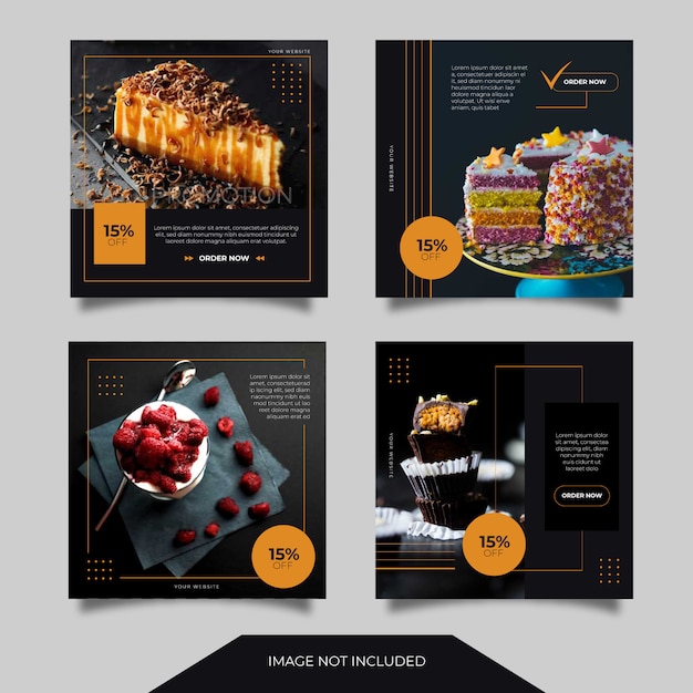 Food Culinary Social Media Ads Banner Post Template Collection