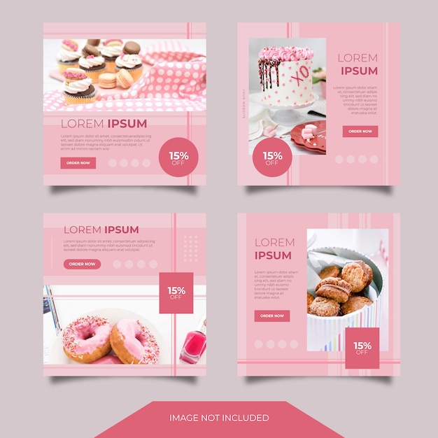 Food Culinary Social Media Ads Banner Post Template Collection