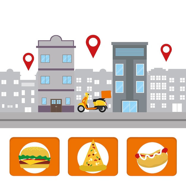 Food delivery service vector illustration graphic design