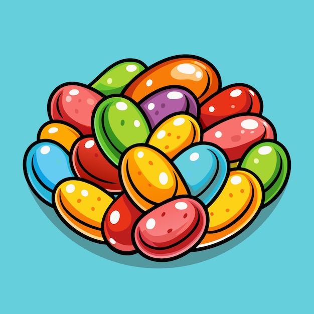 Vector food vector illustration of jelly beans delight