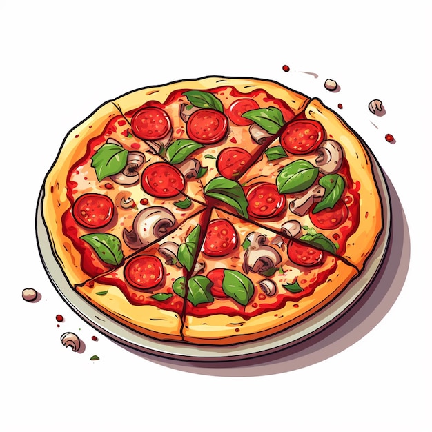 food vector pizza italian restaurant icon fast photo doodle vector art illustrations