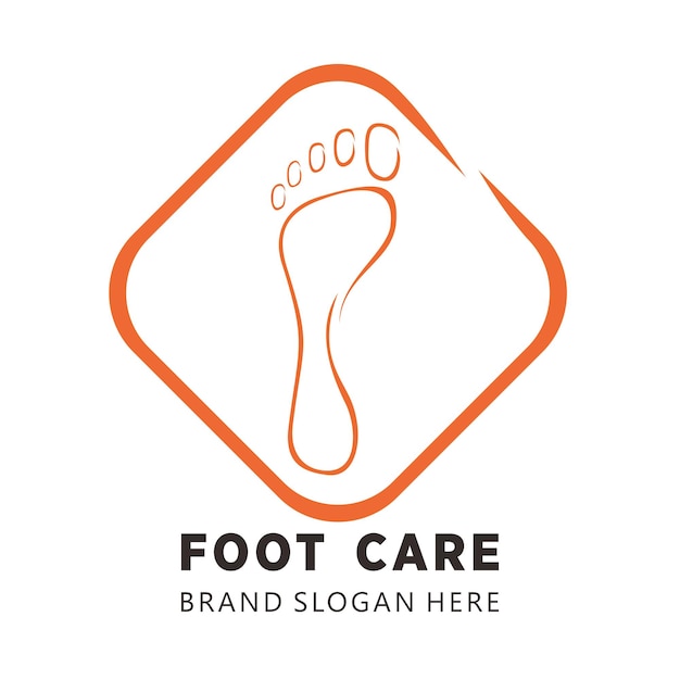 Vector foot care podiatri logo with simple design premium quality