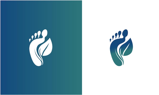 Foot logo inspiration and leaf logo premium vector