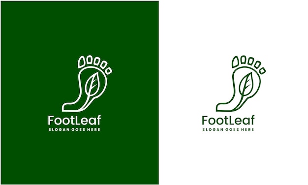 Foot logo inspiration and leaf logo premium vector