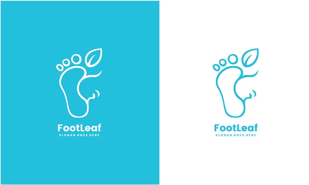 Foot logo inspiration and leaf logo premium vector