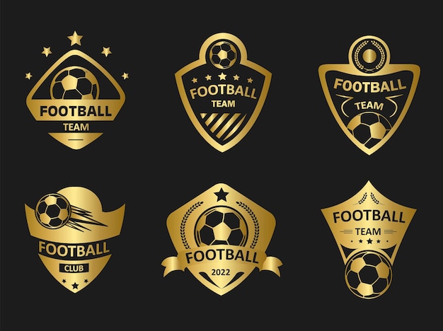 Football badge gold set