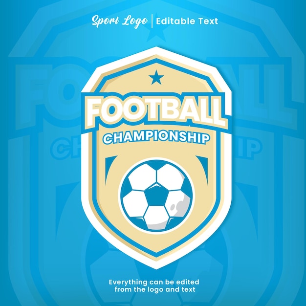 Football championship sport logo design with text effect