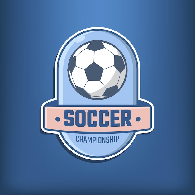 Football club ornament logo for team, championship, league and cup on dark blue background