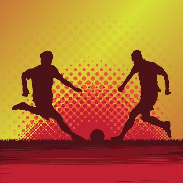 Football silhouettes vector illustration.