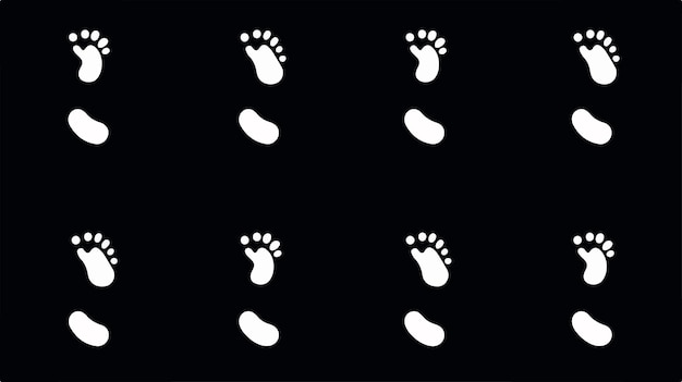 Footprint Step 15 Pcs Icons Set Isolated On White Background