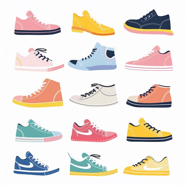 Vector footwear shoe fashion foot sport icon illustration isolated shoes sneaker clothing design