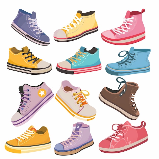 Vector footwear shoe foot fashion isolated icon illustration sport sneaker clothing shoes vector