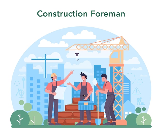 Vector foreman concept. flat vector illustration.