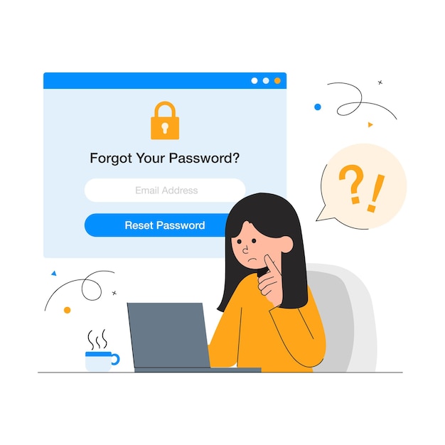 Vector forget password illustrations