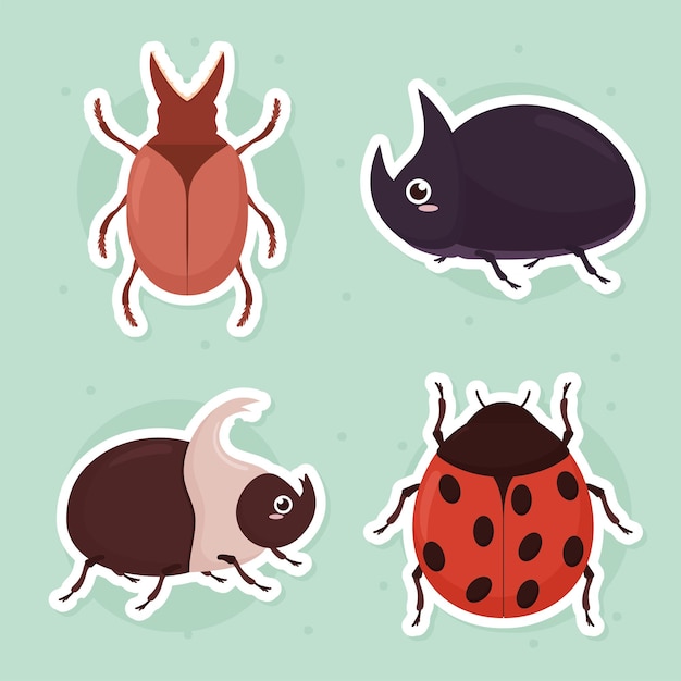 Four cute bugs