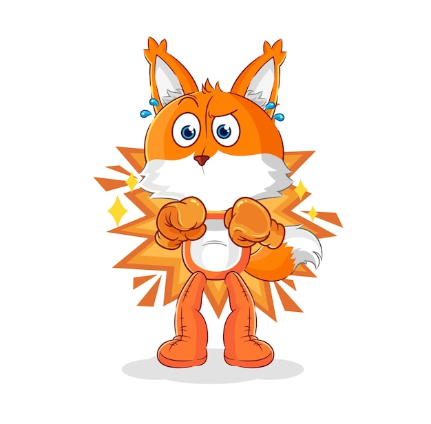 Fox boxer character cartoon mascot vector