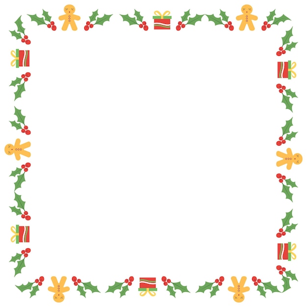 Vector frame template for christmas season celebration christmas wreath concept