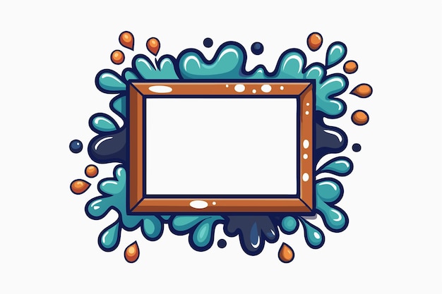 Vector a frame with water and a picture of a blue water splash