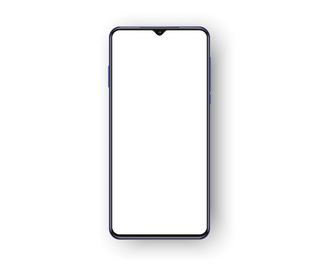 Frameless cell phone isolated on white background