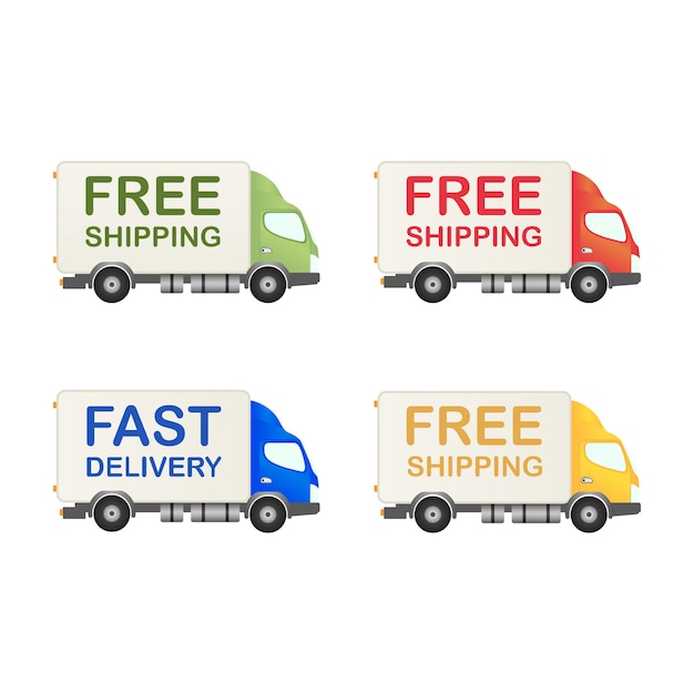 Vector free shipping truck clip art