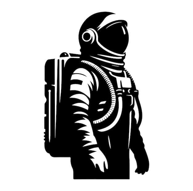 Vector free vector astronaut black silhouette