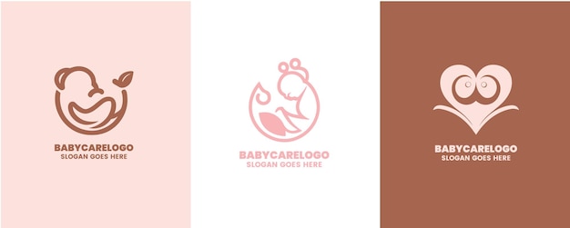 Free Vector baby care logo design collection vector template