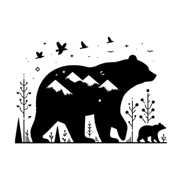 Vector free vector bear illustration