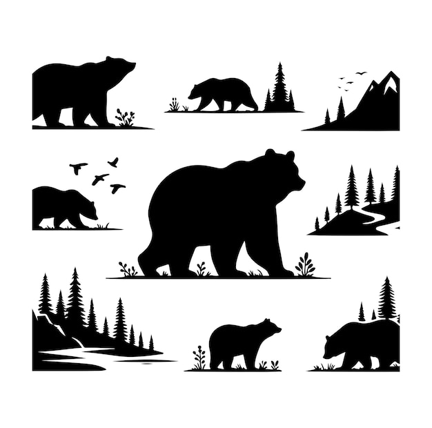 Vector free vector bear illustration