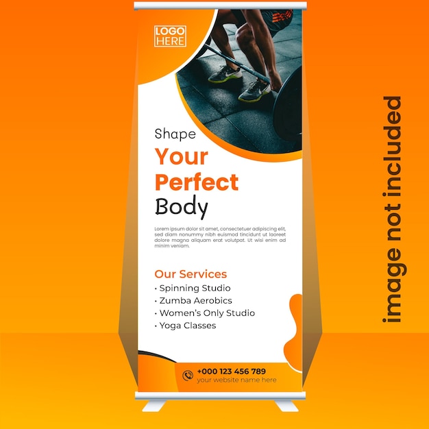 Free vector fitness center banner design template