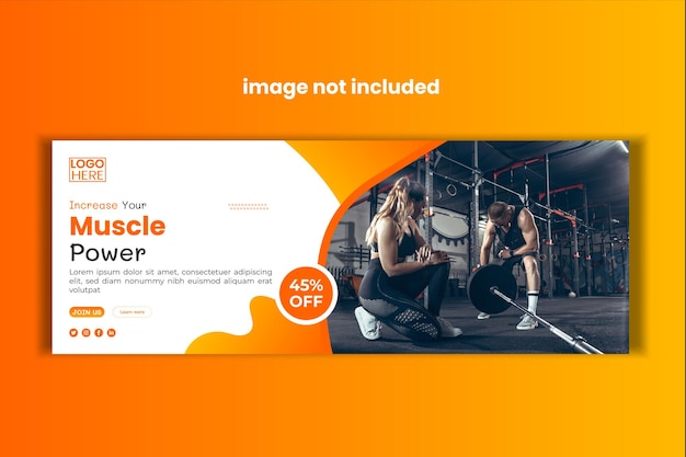 Free vector fitness gym training twitch banner