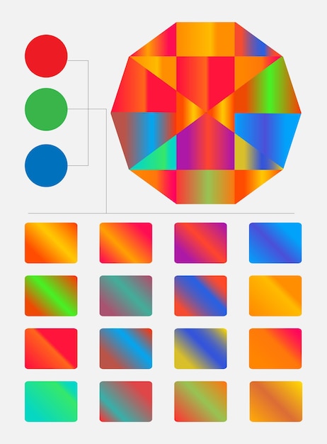 Vector free vector gradient color collection palette