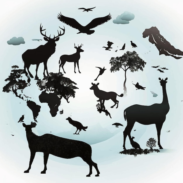 Free Vector hand drawn world wildlife day illustration