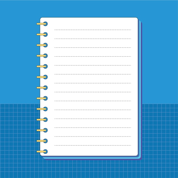 free vector illustration notebook with blue background