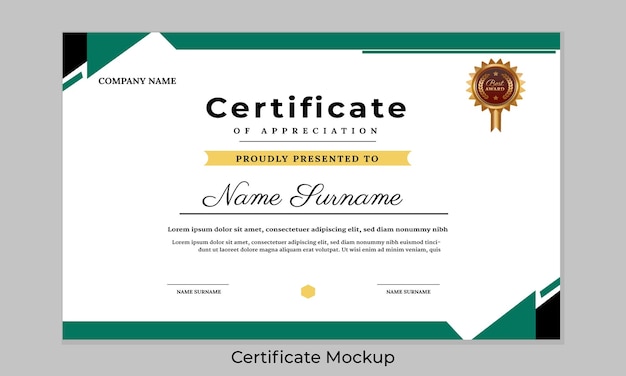 Free vector modern flat certificate design template